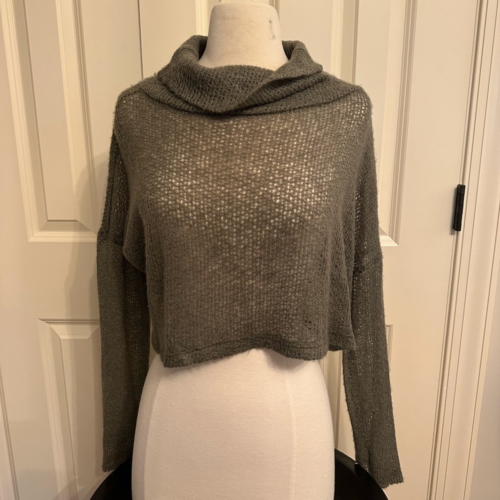Cowl neck knit sweater